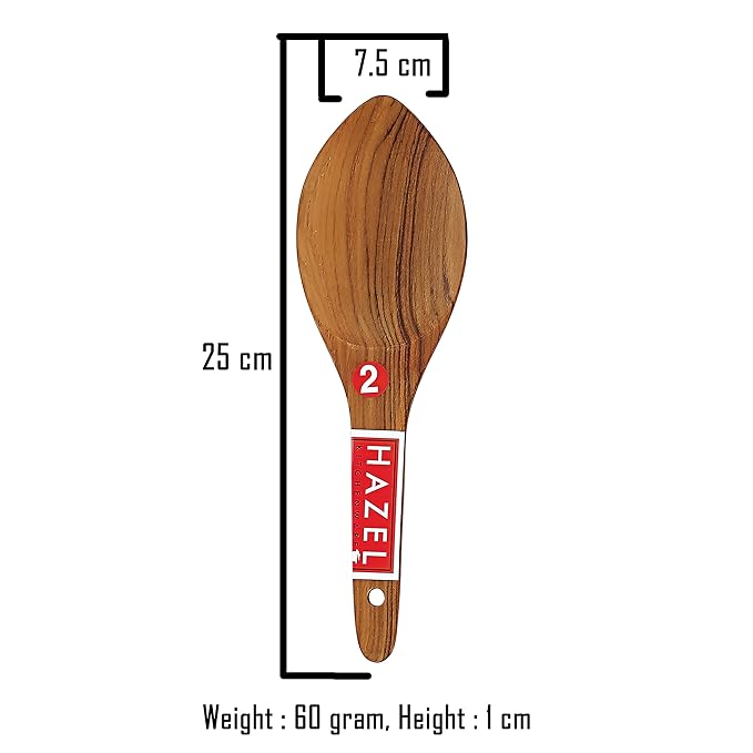 Hazel Wooden Rice Spoon Non Stick Serving Spatula Scoup for Serving