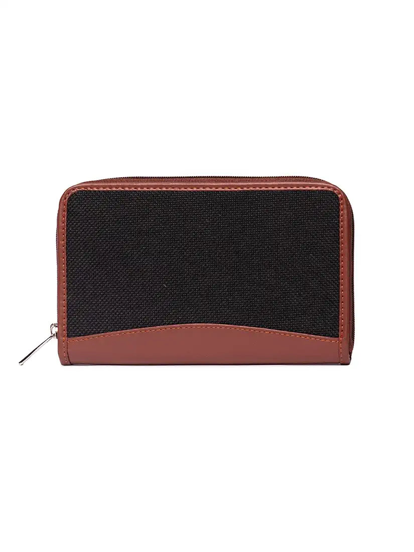 Zouk Wallets for Women Handmade Wallets for Females Vegan Leather and Jute