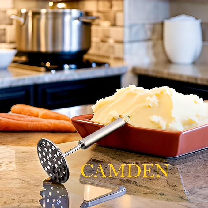 Camden Stainless Steel Potato Masher and Vegetables Masher Paav Bhaji Masher Silver