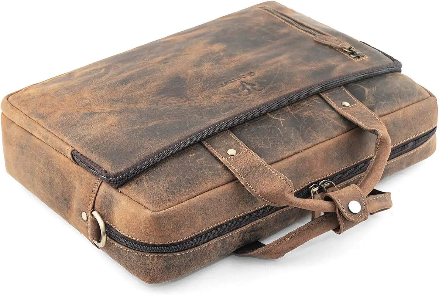 Goatter Genuine Leather Multi Pockets Office Laptop Messenger Bag For Men