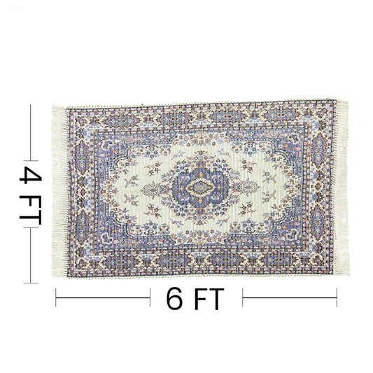 Sajavat Home Cotton & Jute Printed Rectangular Floor Rug Colour Purple