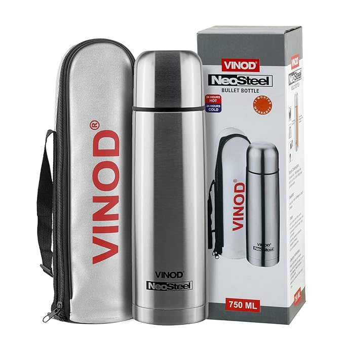 Vinod Bullet Vacuum Insulated Stainless Steel Flask Water Bottle -500 ml | Hot and Cold Thermosteel Bottle | Copper Coating