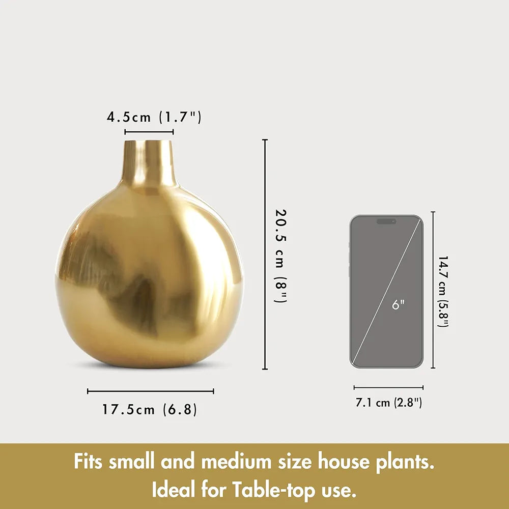 Behoma Metal Flower Vase Golden Vase 1Pcs Flowers not Included