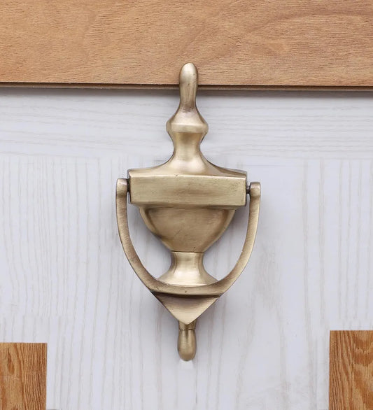 Two Moustaches Georgian Design 8" Oval Brass Door Knocker