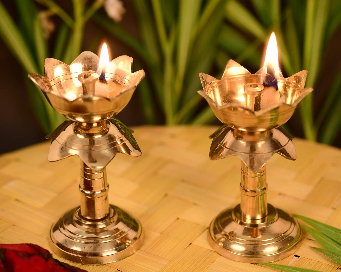 Pure Brass Diya for Puja - Set of 2