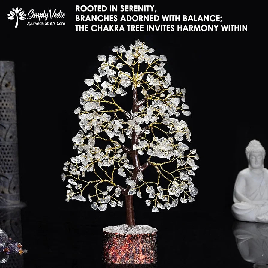 Simply Vedic Chakra Clean Quartz Crystal Tree