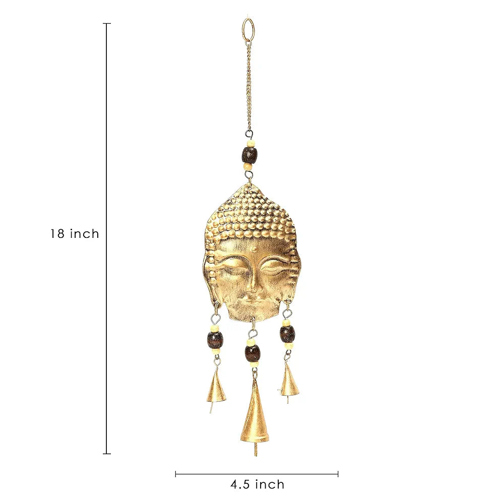 Duli Metal Budha Windchime Wall Hanging Feng Shui
