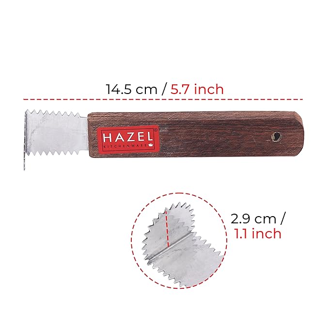 Hazel Stainless Steel Coconut Grater Chirava Coconut Scraper Manual Wooden Handle