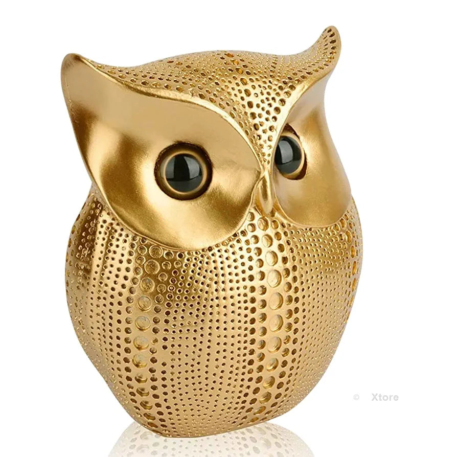 Xtore Modern Classy Lucky Owl Resin Art Figure Showpiece