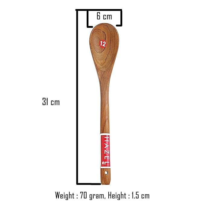 Hazel Wooden Oval Spatula Scoup Non Stick One Piece Cooking Serving Spoon Kitchen Tools Utensil Small Size