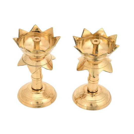 Pure Brass Diya for Puja - Set of 2