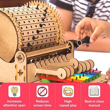 Smartivity Music Machine Toy for Kids 7 Preset Songs Jingle Bells Happy Birthday Diy Stem Toys