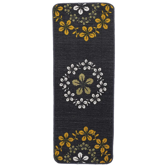 Saral Home Zinta Floral Soft Cotton Durable & Washable Multipurpose Runner Colour Grey