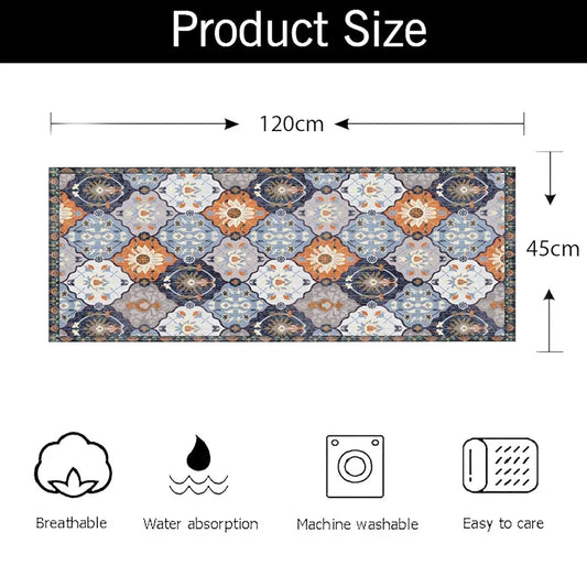Ishro Home Velvet Premium Modern Runner Rug For Bedroom, Kitchen Colour Orange