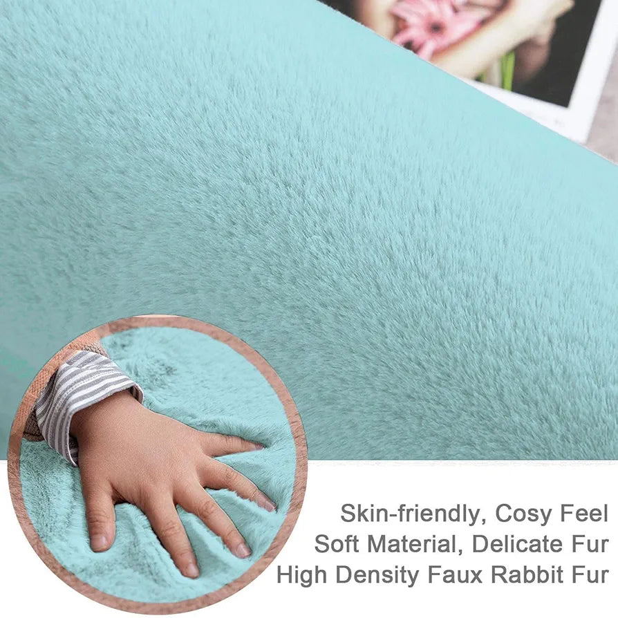 Luxe Home Bath Mat Super Soft Anti Skid Rabbit Fur Bathroom Mats Rug Colour Turquish