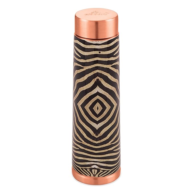 Attro Aarogyam 900ml Satveda AKS Designer Joint less Copper Water Bottle