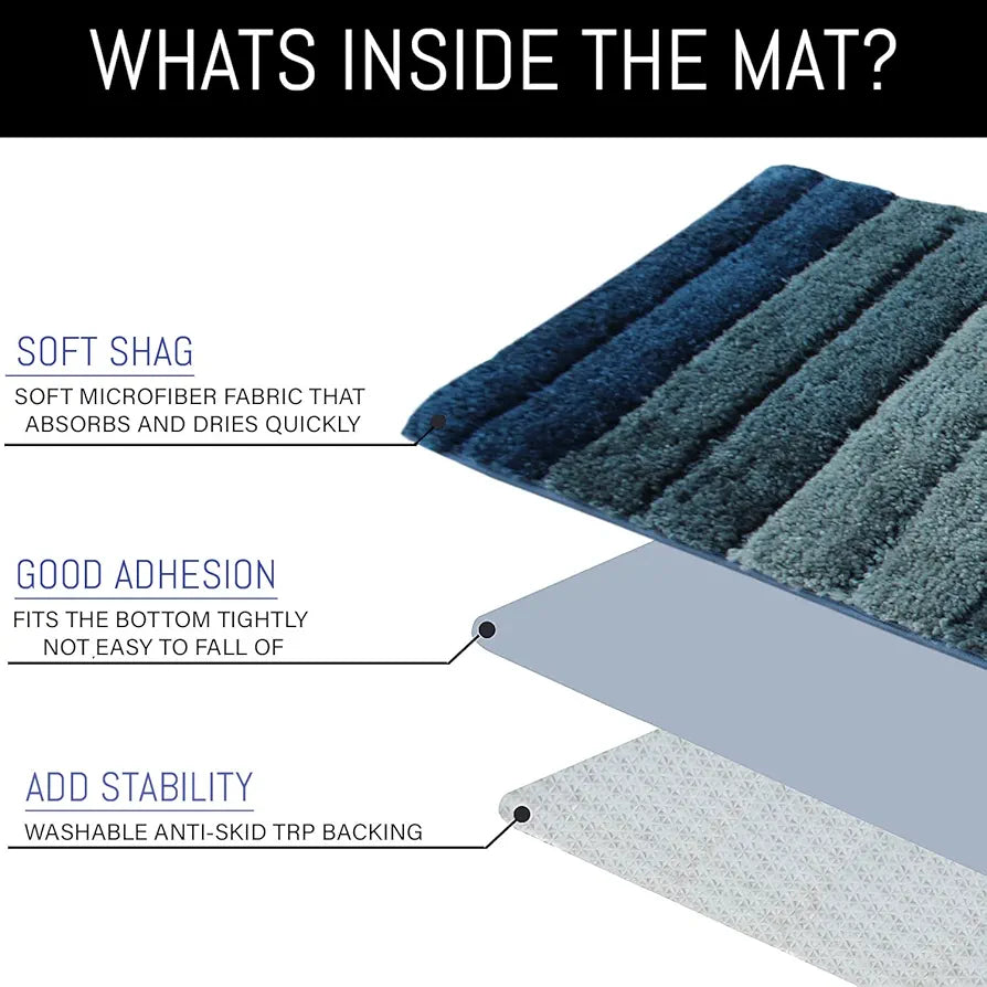 Luxe Home International Microfiber Luxe Home Bath Mat Super Soft Anti Skid Luxury Mats 40 X 60 Cm Colour Hunter Green (Pack of 2)