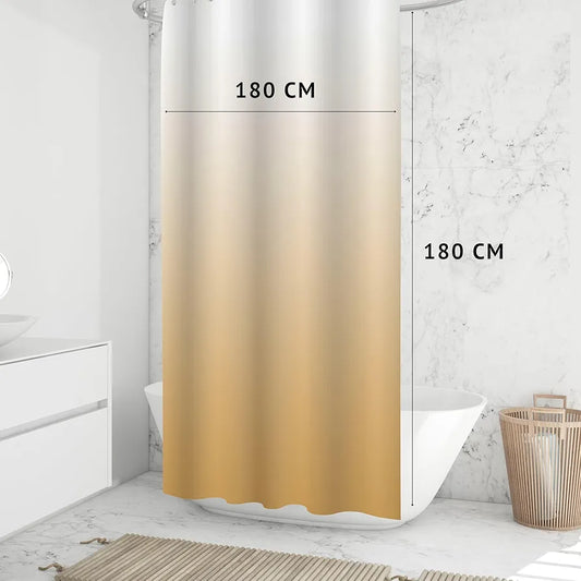 Homethreads Checkered Embrace Luxury with Our 6-Feet Long Premium Polyester Shower Curtain with 12 Hooks for a Lavish Bathroom Ambiance Blackout Perfectly Sized Gold Colour
