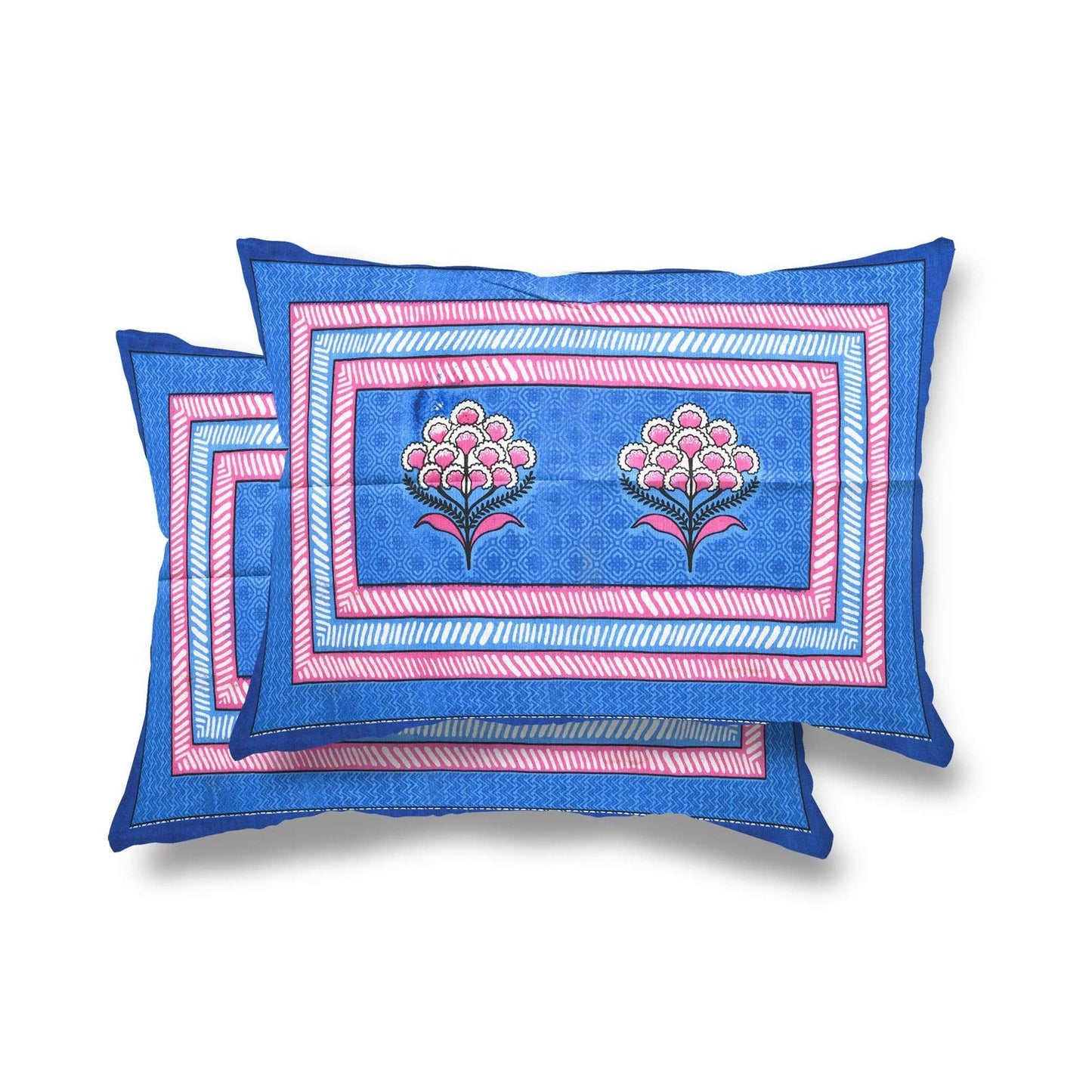 100% Pure Cotton Traditional Printed Bedsheet for Double Bed King Size Bedsheet with 2 Pillow Covers