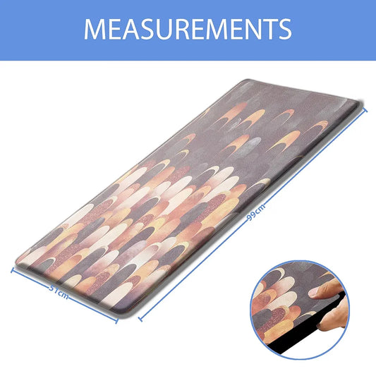 Luxe Home Columbo Anti-Fatigue Kitchen Mat Non-Slip Cushioned Comfort Mat Warm Gradient Pattern Standing Desk Mat Colour Lightning