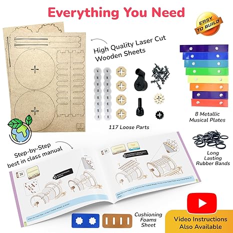 Smartivity Music Machine Toy for Kids 7 Preset Songs Jingle Bells Happy Birthday Diy Stem Toys