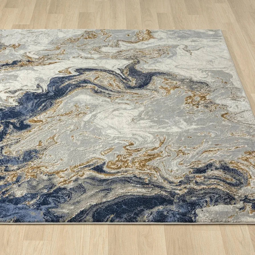 Ishro Home 3d Jet Multi Printed Carpet Rug Runner And Carpets For Bedroom Colour Marbles 5x7 Feet
