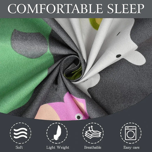 Fresh From Loom Bed Sheet Cartoon Printed Single Bedsheet Bedsheet for Kids Room with 1 Pillow Cover Multicolor 144 TC