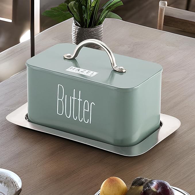 Hazel Butter Box Container with Handle Lid 500 gram Butter Dish with Cover