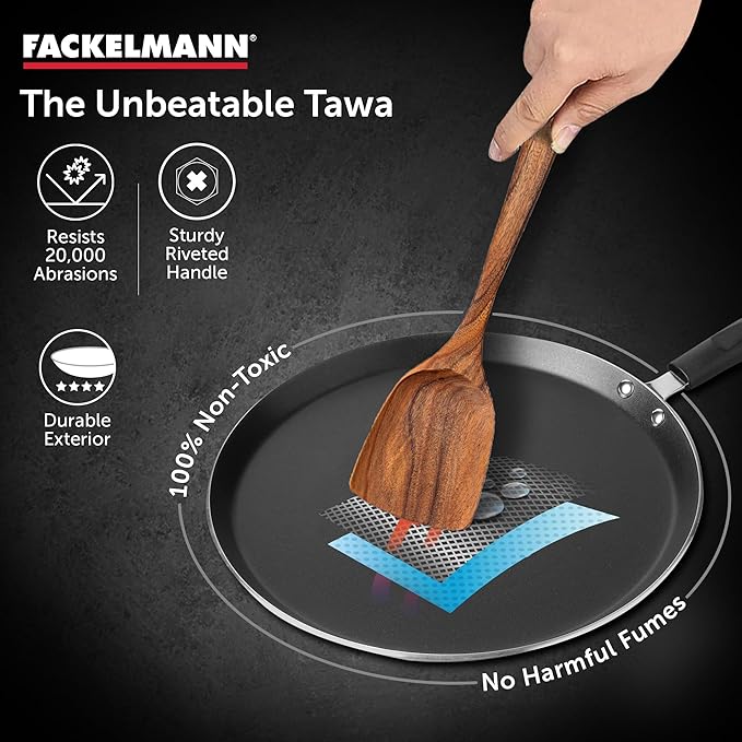 Fackelmann Quartz Nonstick Flat Tawa 28 Cm Greblon German Technology