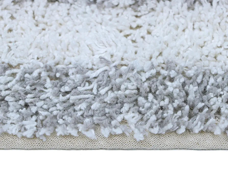 The Home Talk Cotton Morocco Door Mat Bath Mats Floor Mats for Kitchen Bathroom Non-Slip Natural and Grey
