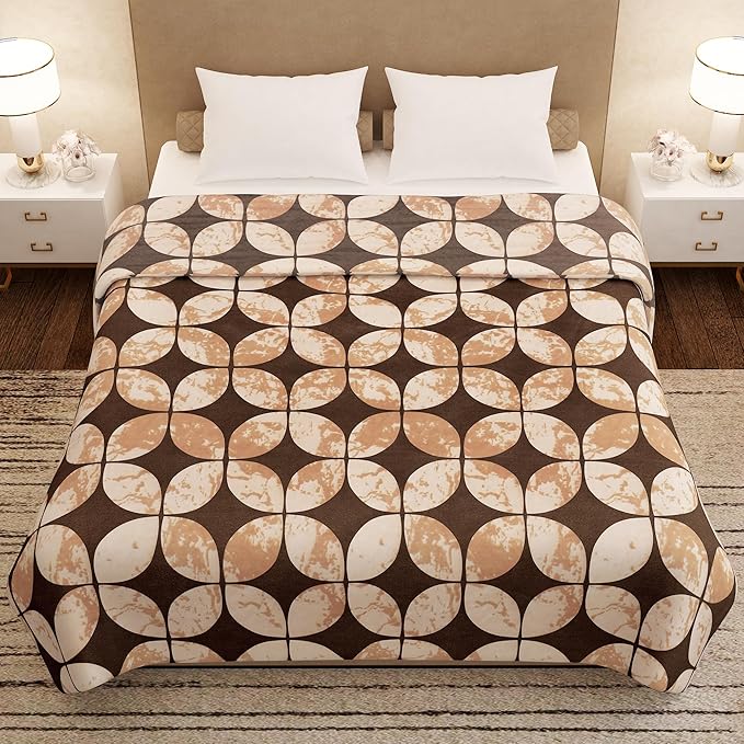 Story@Home Polyester All-Season AC Double Size Finley Blanket Colour Dark Brown