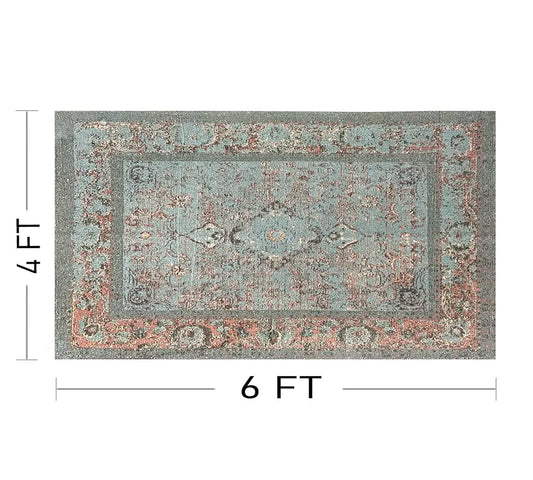 Sajavat Home Cotton Printed Floor Rug Colour Green Multi