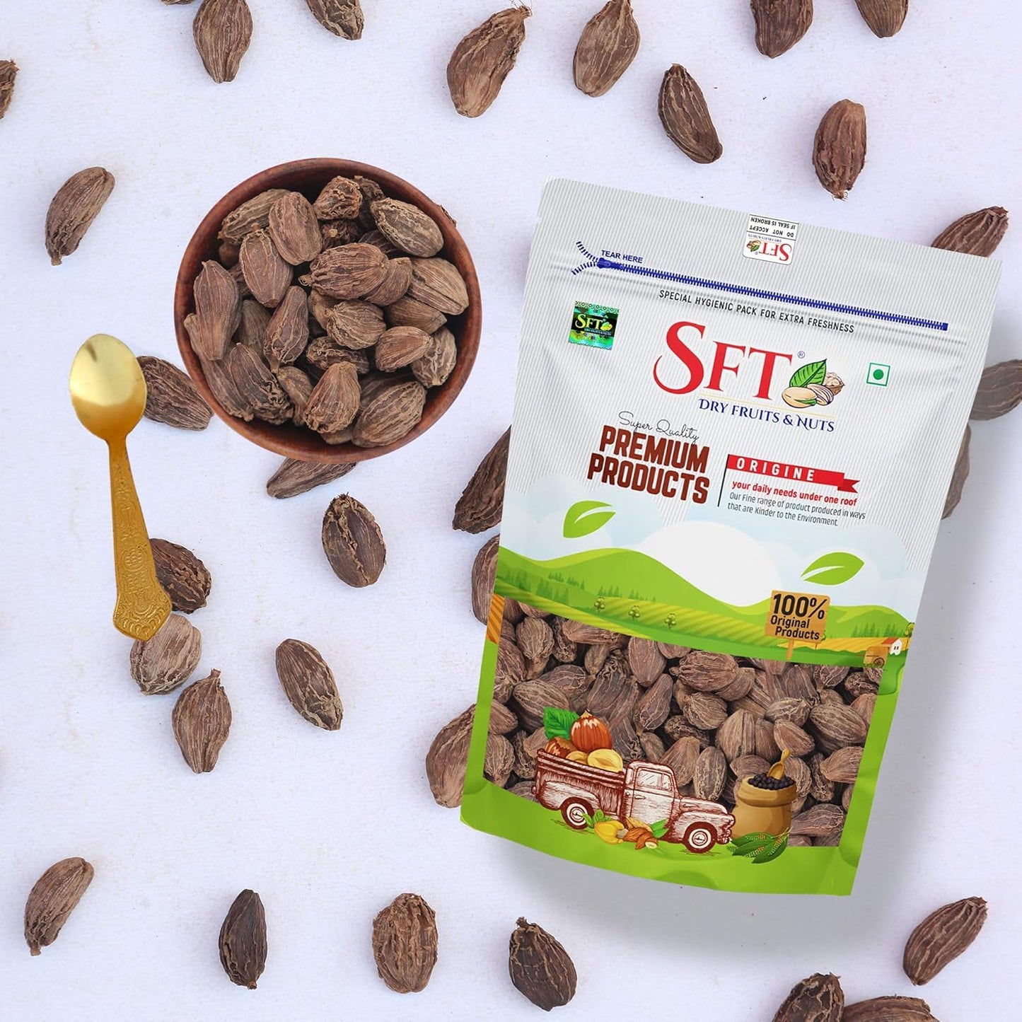 Sft Cardamom Black Elaichi - 100 gms