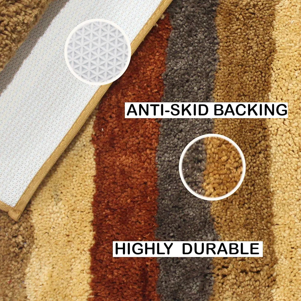 Luxe Home Bath Mat Super Soft Microfiber Non Slip Jericho Bathroom mats 40x60 cm Colour Chinnamon