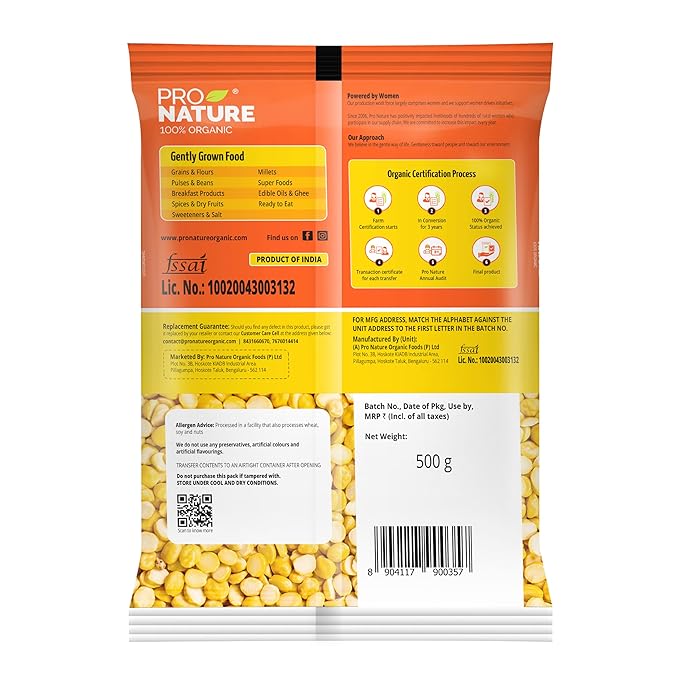 Pro Nature Organic Roasted Channa Dal - 500 gms