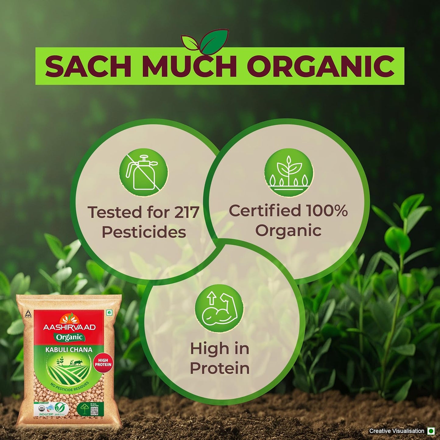 Aashirvaad Organic Kabuli Chana - 500 gms