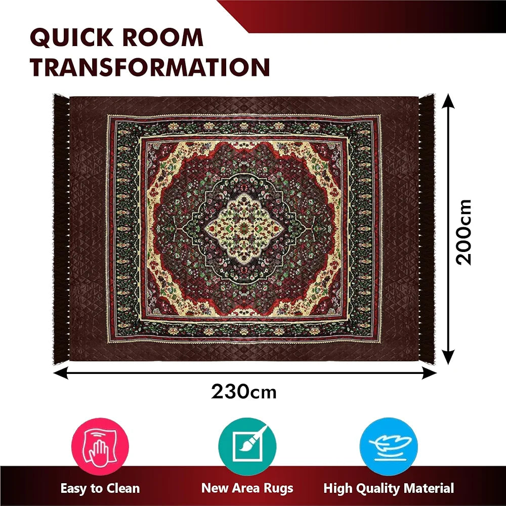 Kuber Industries Carpet Velvet Carpet-Rug for Home Decor Carpet Rug for Bedroom Brown