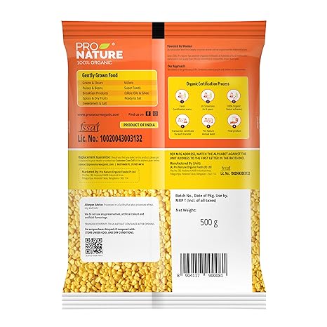 Pro Nature Organic Moong Yellow - 500 gms