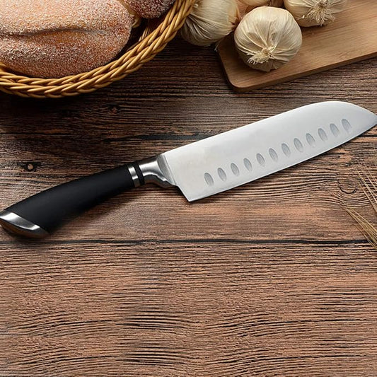 Pepplo Santoku Knife Kitchen Knife Forged of High Carbon Steel Mincing and Chopping