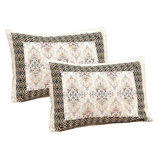 Kuber Industries Double Bedsheet with 2 Pillow Covers 160 TC Premium Cotton Cream