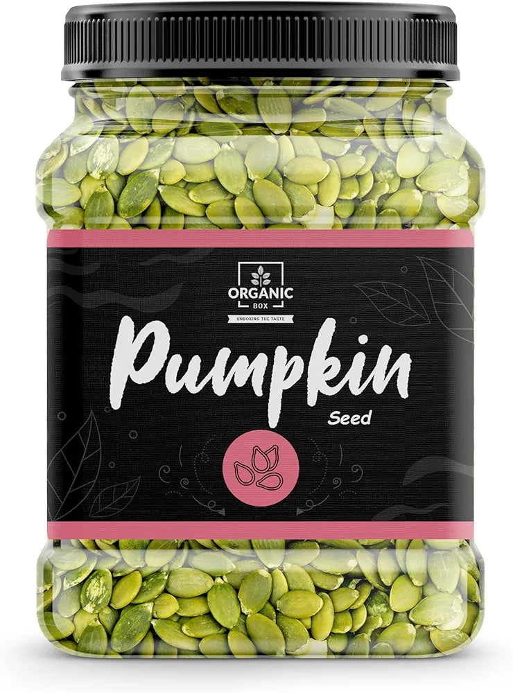 Organic Box 100% Natural & Premium Pumpkin Seeds - Raw Pumpkin Seeds for Eating | Immunity Booster and Protein Rich Seeds | Healthy Diet Snacks - Diwali Gift Pack