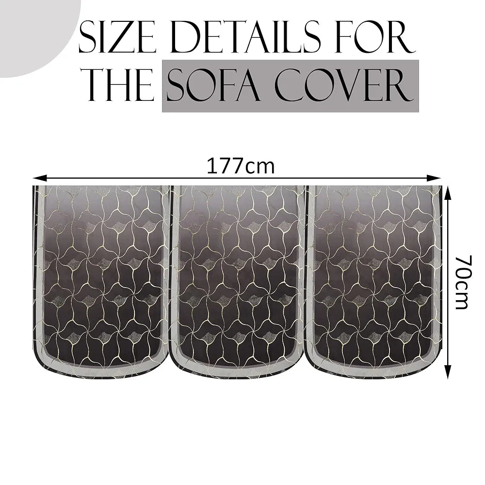 Kuber Industries Set of 6 Durable 3 Seater Sofa Cover Arabica Look Brown & Golden Foil