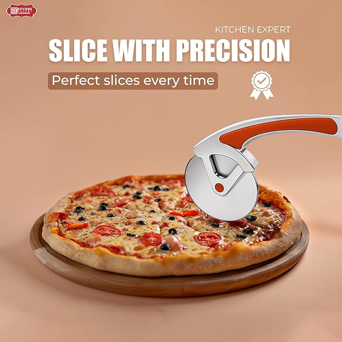 Kitchen Expert Premium Pizza Cutter Smooth Rolling Blade Ideal for Cutting Pizza
