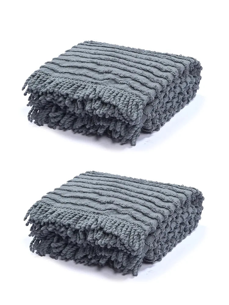 Saral Home Barkha Stripe Cotton 1 Seater Sofa Throw Colour Grey