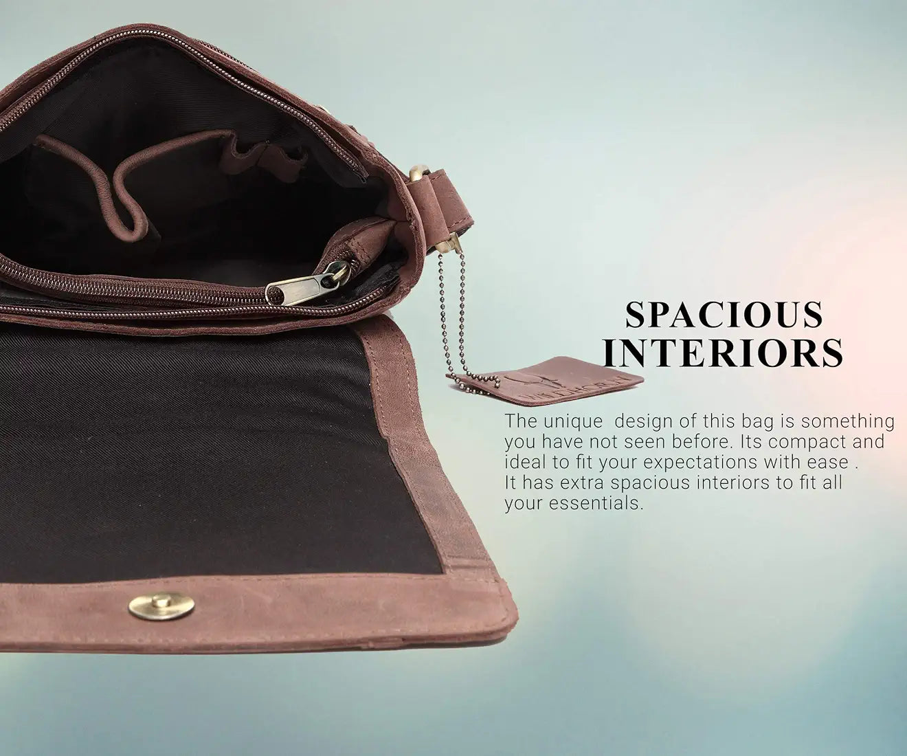 WildHorn� Leather 8.5 inch Sling Messenger Bag for Men I Multipurpose Crossbody Bag I Travel Bag with Adjustable Strap I IDIMENSION: L- 8.5inch H- 10.5inch W- 3inch
