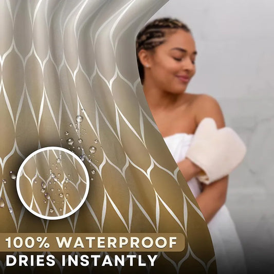 Homethreads Printed Blackout Embrace Luxury with Our 6-Feet Long Premium Polyester Shower Curtain with 12 Hooks for a Lavish Bathroom Machine Washable Gold