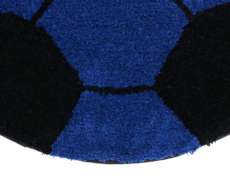 The Home Talk Football Design Kids Cotton Round Bathmats Anti-Skid Soft Bath Rug 60 CM Round
