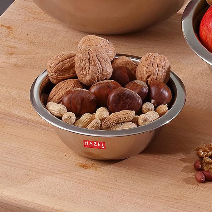 Hazel Stainless Steel Serving Bowl Snacks Serving and Mixing Bowl Accessories