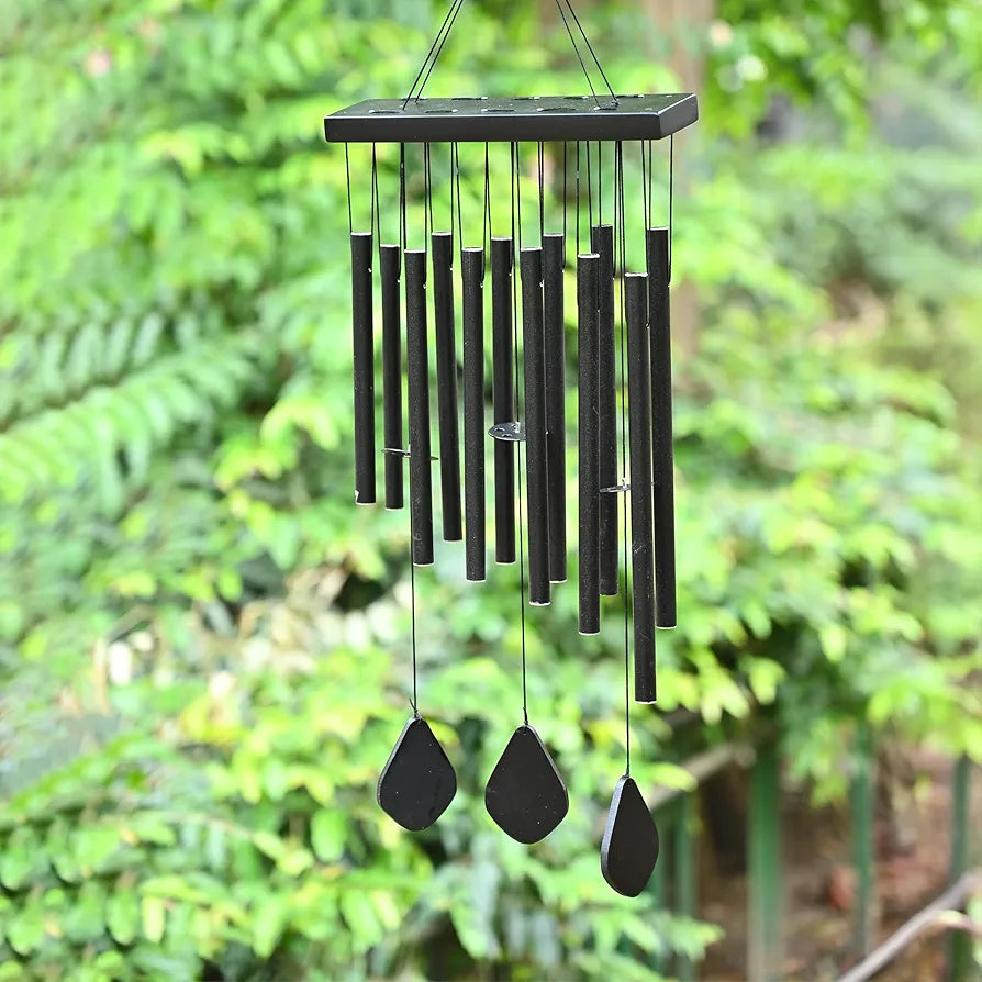 Zaicus Wind Chime Black 12 Pipe Wind Chime-027