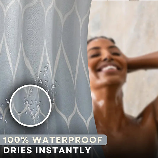 Homethreads Embrace Luxury with Our 6-Feet Long Premium Polyester Shower Curtain with 12 Hooks for a Lavish Bathroom, Machine Washable Blue